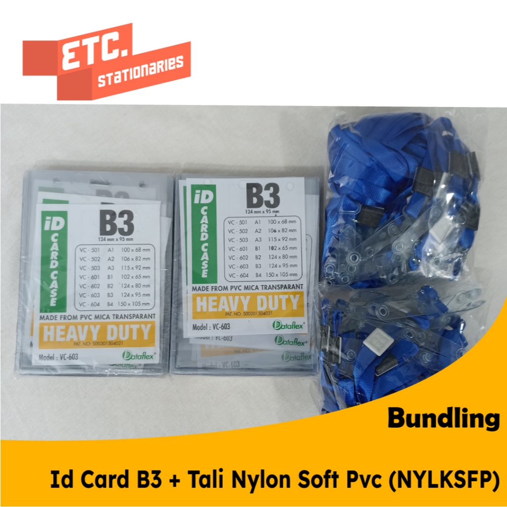 Jual Paket Bundling Id Card B3 + Tali Nylon Soft Pvc (NYLKSFP) | Shopee ...