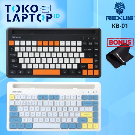 Jual Rexus KB1 KB1 Keyboard Dual Connection Mosaic With Phone Holder ...