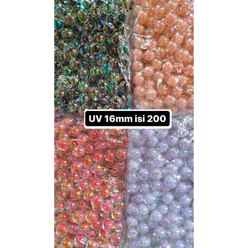 Jual manik BULAT UV isi 16mm per warna isi 200 | Shopee Indonesia