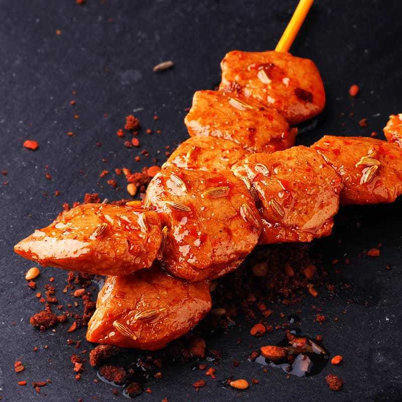 Jual Nanbei Sate vegetarian steak cemilan instant Halal Rasa BBQ ...