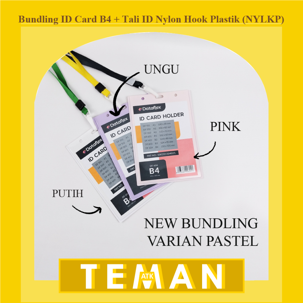 Jual Bundling ID Card B4 + Tali ID Card Nylon Hook Plastik - Dataflex ...