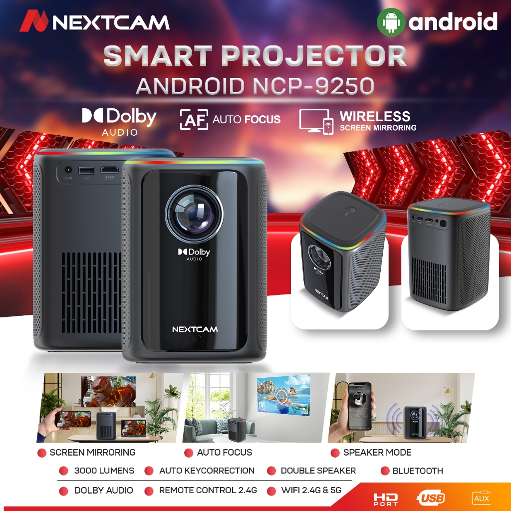 Jual Proyektor Nextcam 9250 Projector android wifi bluetooth proyektor ...