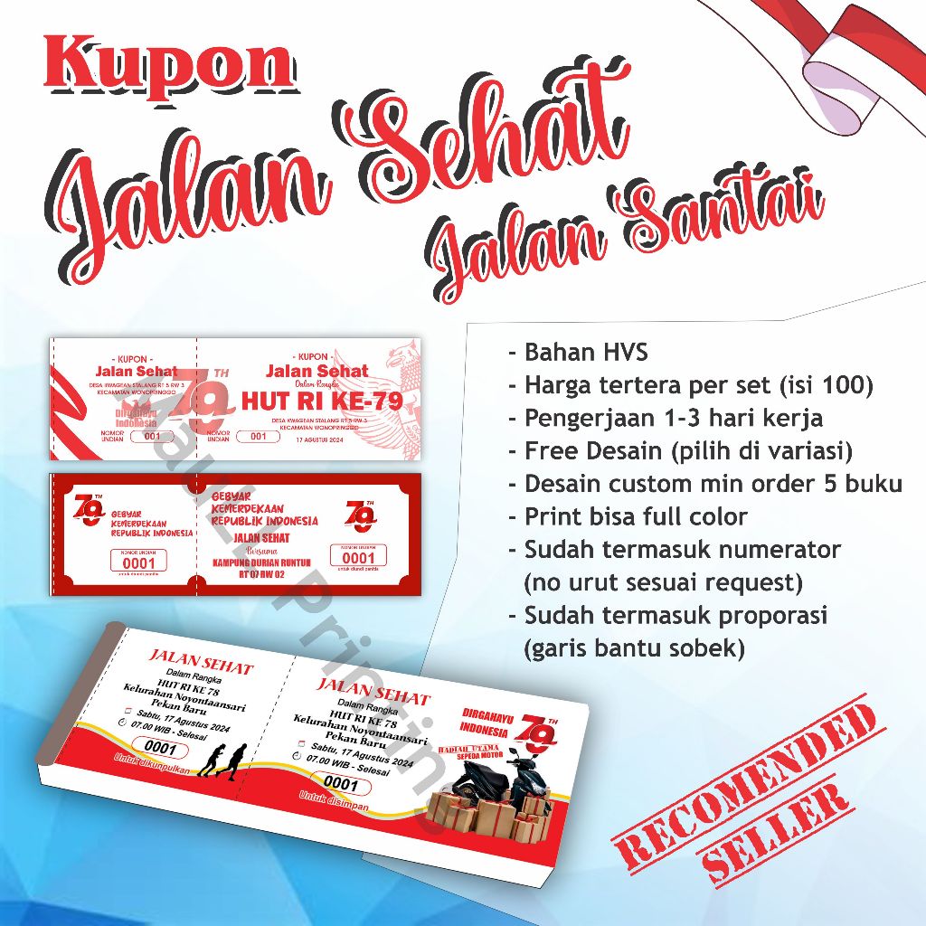 Jual Kupon Undian Jalan Sehat Hut Ri Merdeka Tetap Merdeka Shopee