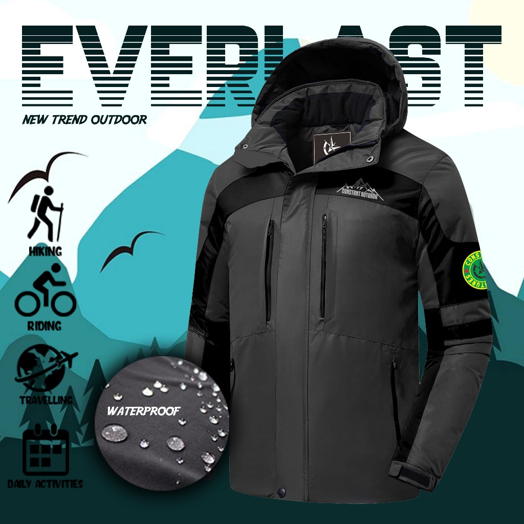 Jual Jaket Gunung Pria Waterproof Anti Air Model Everlast Outdoor