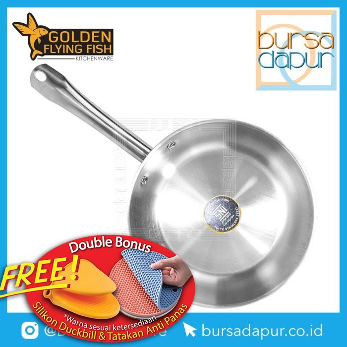 Jual Golden Flying Fish Stainless Steel Fry Pan Hardened [24 cm ...
