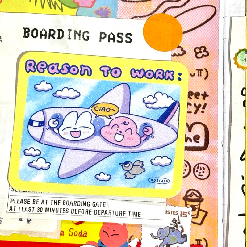 Jual reason to work: travel sticker | Shopee Indonesia