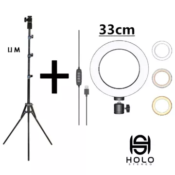 HOLO Ring Light 33cm Dan 26cm Light Stand Tripod 2M Selfie Vlogger Livestreamer