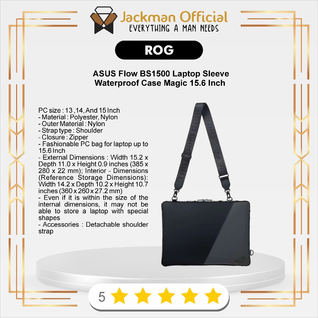 Jual ROG ASUS Flow BS1500 Laptop Sleeve Waterproof Case Magic 15.6 Inch ...