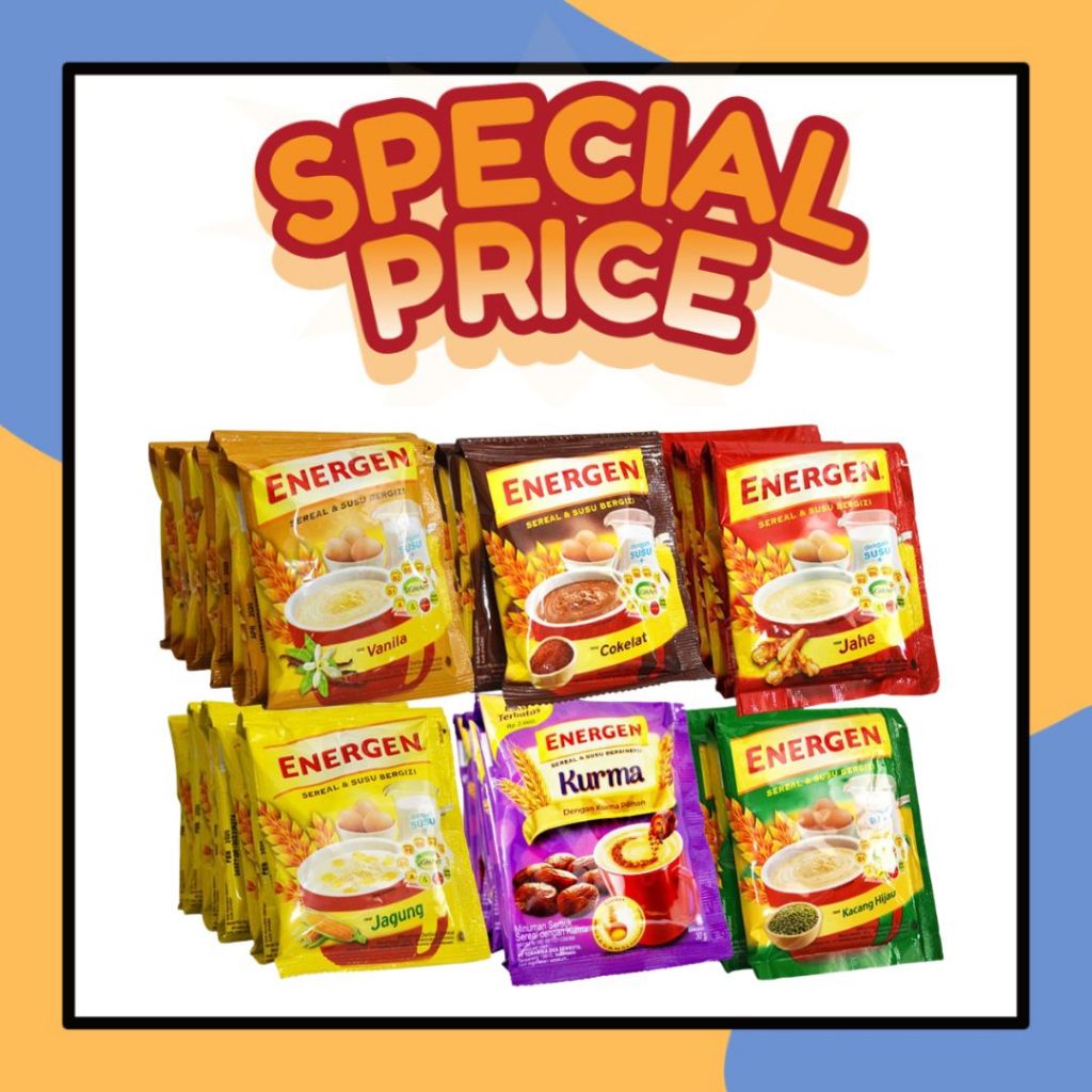 Jual Energen minuman Sereal 1 Renceng isi 10 pcs kacang hijau vanila ...