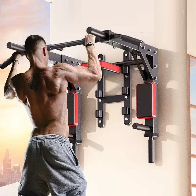 Jual Adjustable Pull Up Bar Wall Mount Portable Dipping Multifungsi Gym ...
