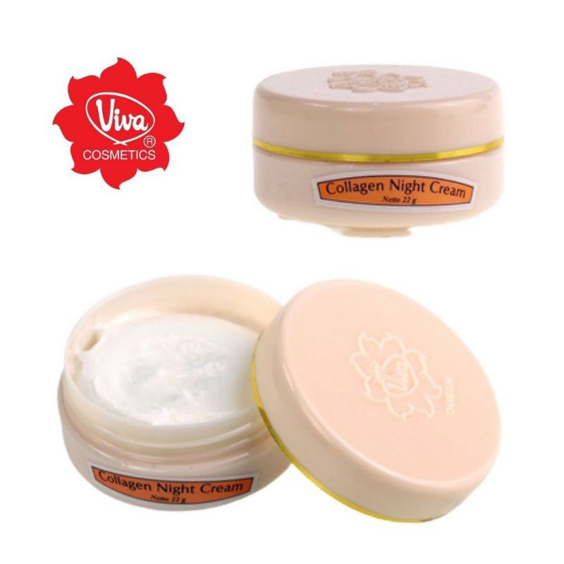 Jual VIVA Queen Collagen night Cream 22gr/Anti wrinkle Crem/Moist
