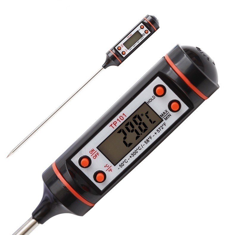 Jual Termometer Panjang Digital Pengukur suhu minyak kopi Air Daging ...