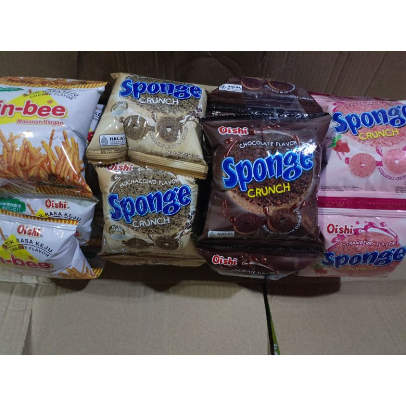Jual Oishi Sponge crunch renceng|| Oishi Rinbee ||10 pcs | Shopee Indonesia