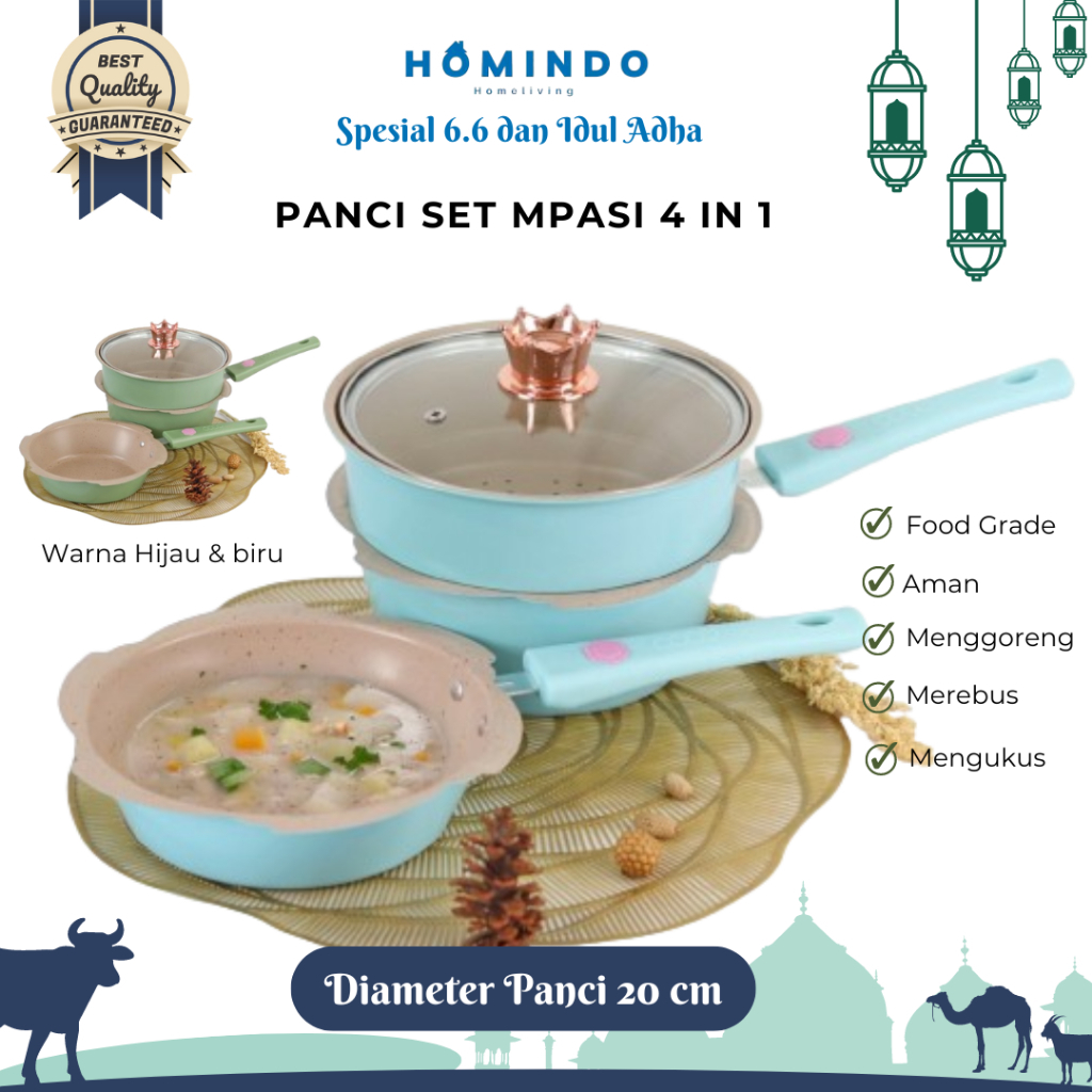 Jual Homindo Mall Original Panci Mpasi Set Bayi 4Pc Bonus Kukusan