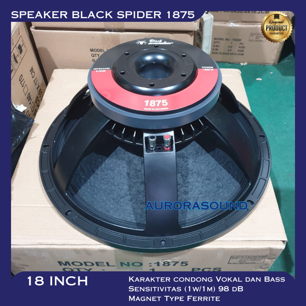 Jual SPEAKER KOMPONEN BLACK SPIDER 1875 WOOFER 18 INCH BLACKSPIDER BS ...