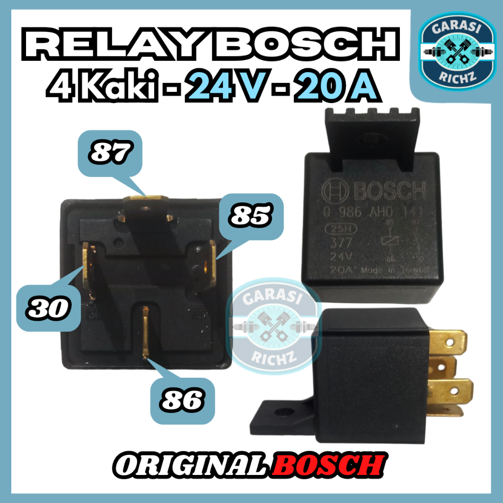 Jual RELAY BOSCH 24 VOLT 20 AMPERE 4 PIN ORIGINAL --- RELAI / RILEI ...