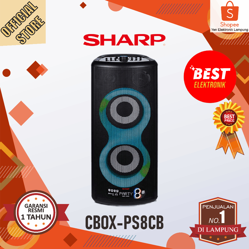Jual Speaker SHARP CBOX PS8CB Speaker Aktif Party Garansi Resmi SHARP ...