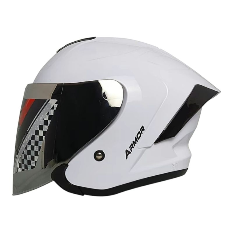 Jual Original Helm Js Armor Helm Halfface Visor Iridium Silver Standart Sni Shopee Indonesia