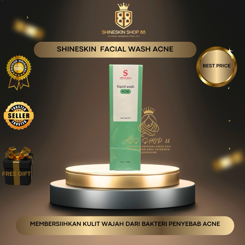 SHINESKIN LIQUID WASH ACNE ( SABUN JERAWAT )  KULIT BERJERAWAT
