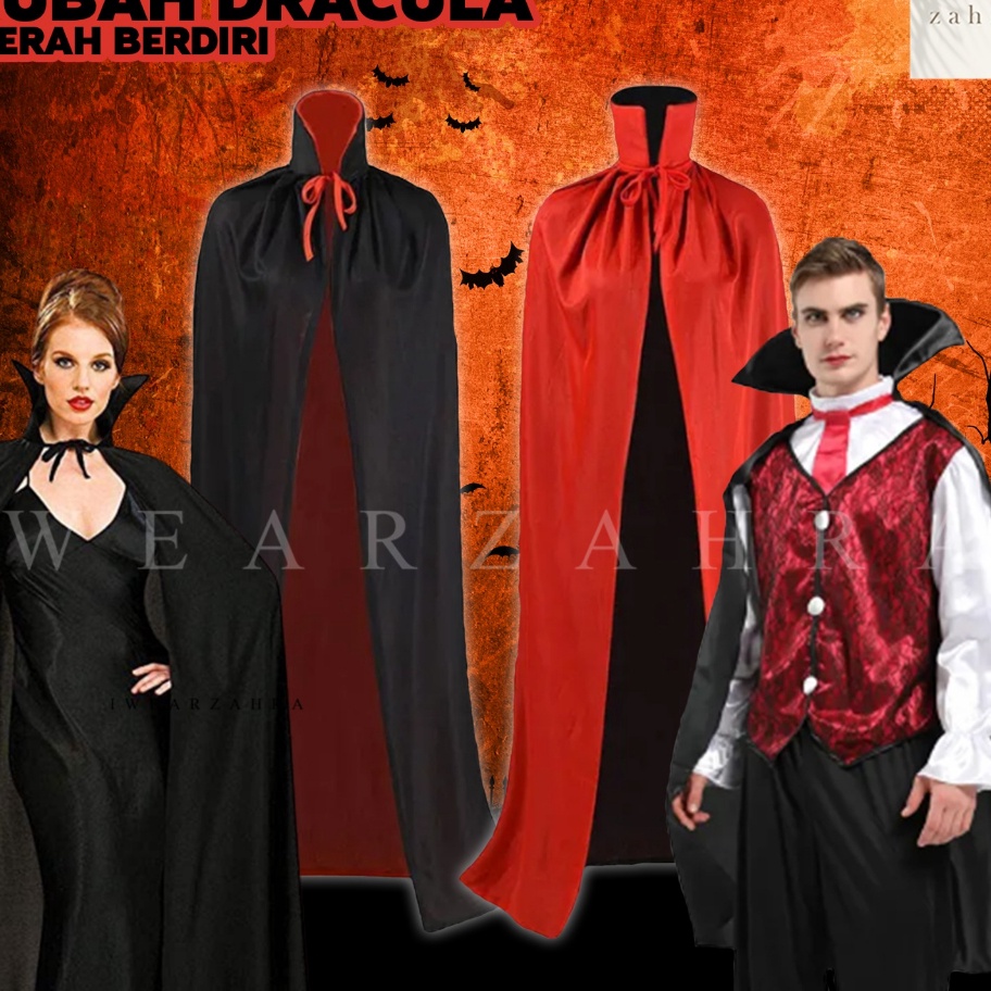 Jual Jubah Dracula Kerah Berdiri Halloween Costumes Drakula Seram