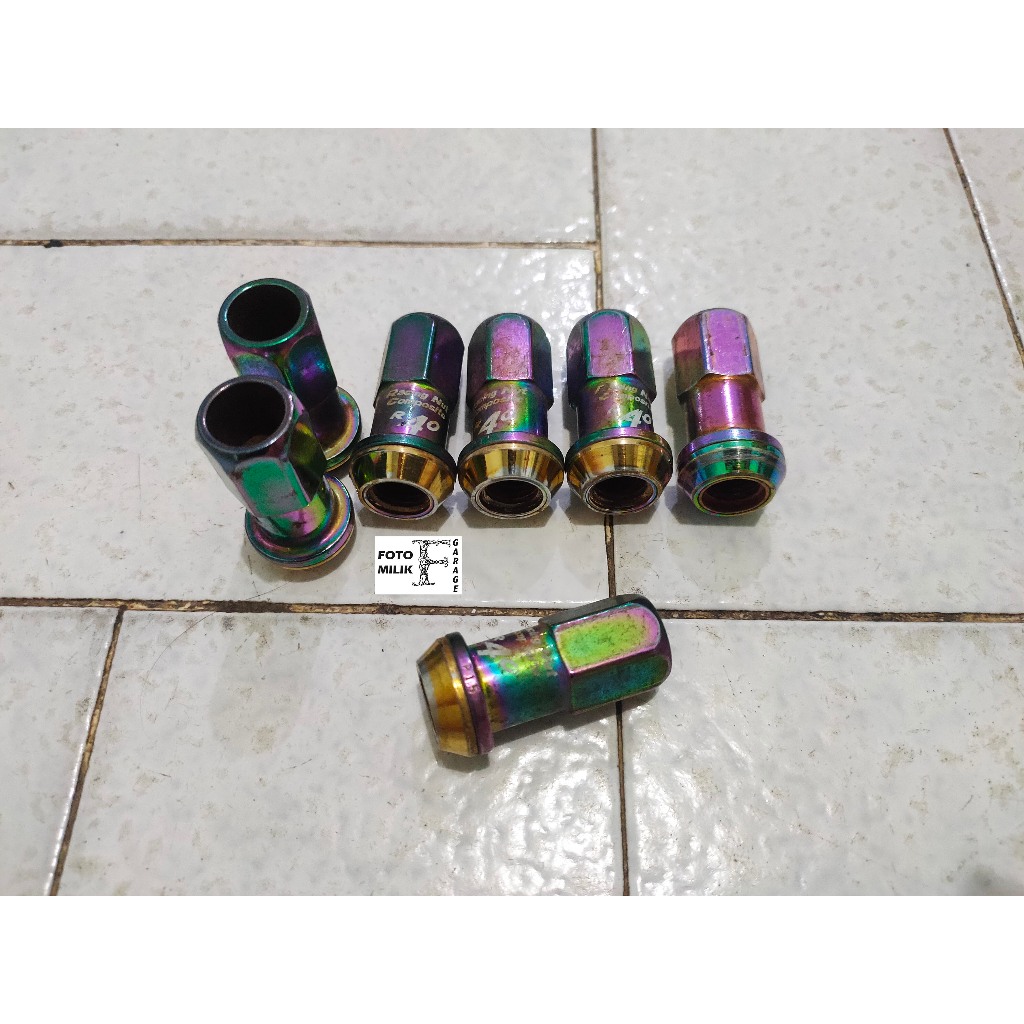 Jual 7pcs Wheel Nut Racing Composite R40 NEOCHROME ORIGINAL Baut Roda ...