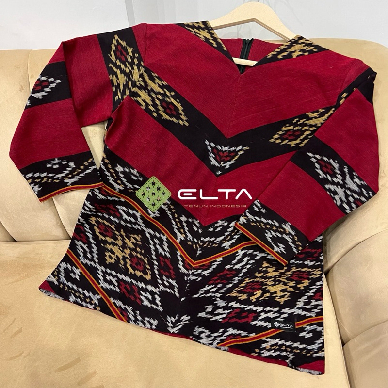 Jual Kemeja tenun motif rote couple blus by elta collection | Shopee ...
