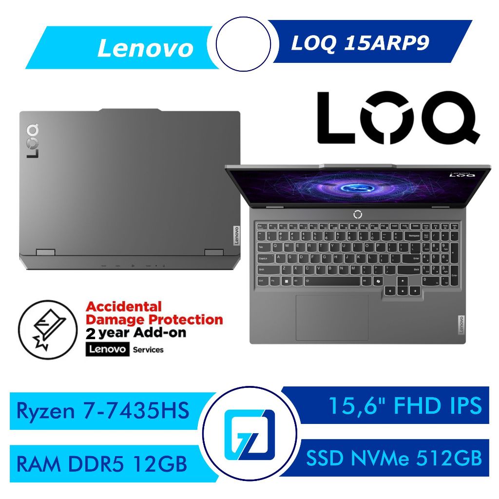 Jual Lenovo LOQ 15ARP9 Ryzen 7 7435HS 12GB SSD 512GB Windows 11 + OHS ...