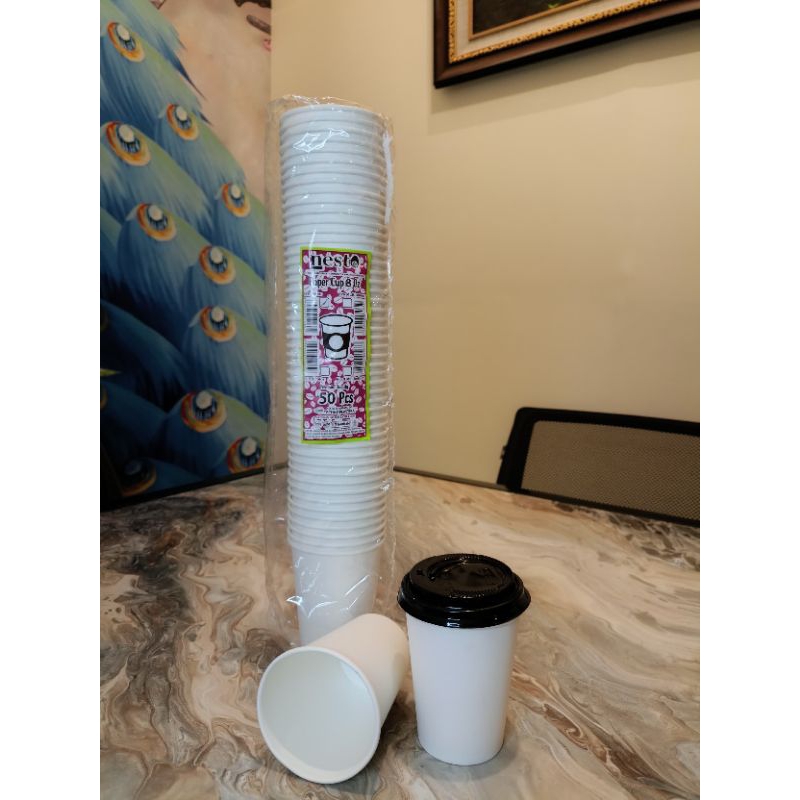 Jual gelas paper cup polos 8oz ivory nesto technoplast isi 50pcs ...