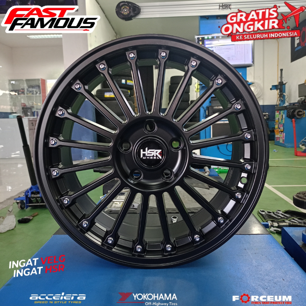 Jual Velg hsr wheel r17 lebar 7,5 rata black baut 5x114,3 cocok untuk ...