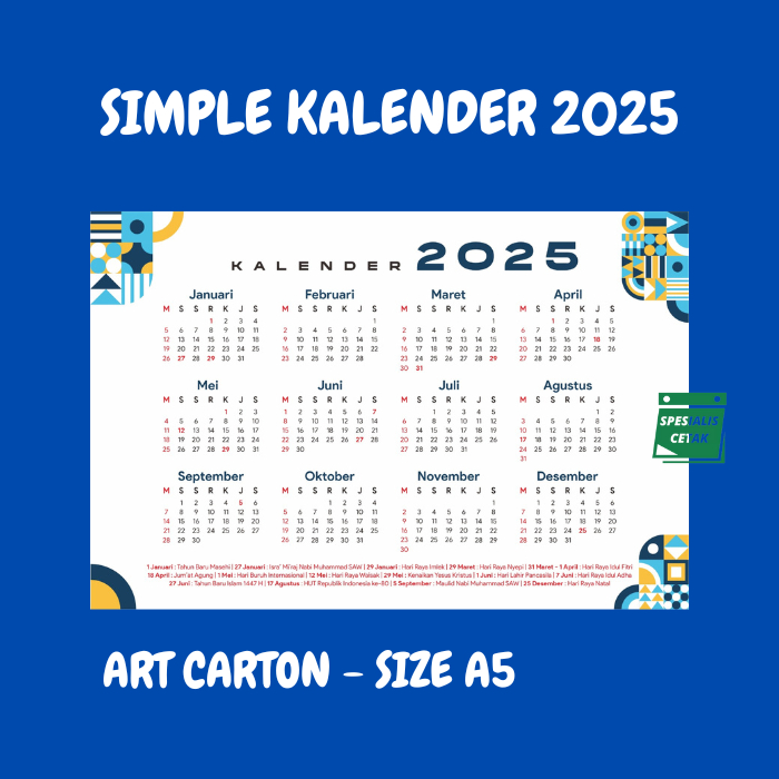 Jual OBRAL KALENDER DINDING 2025 UKURAN A5 KALENDER PLANNER