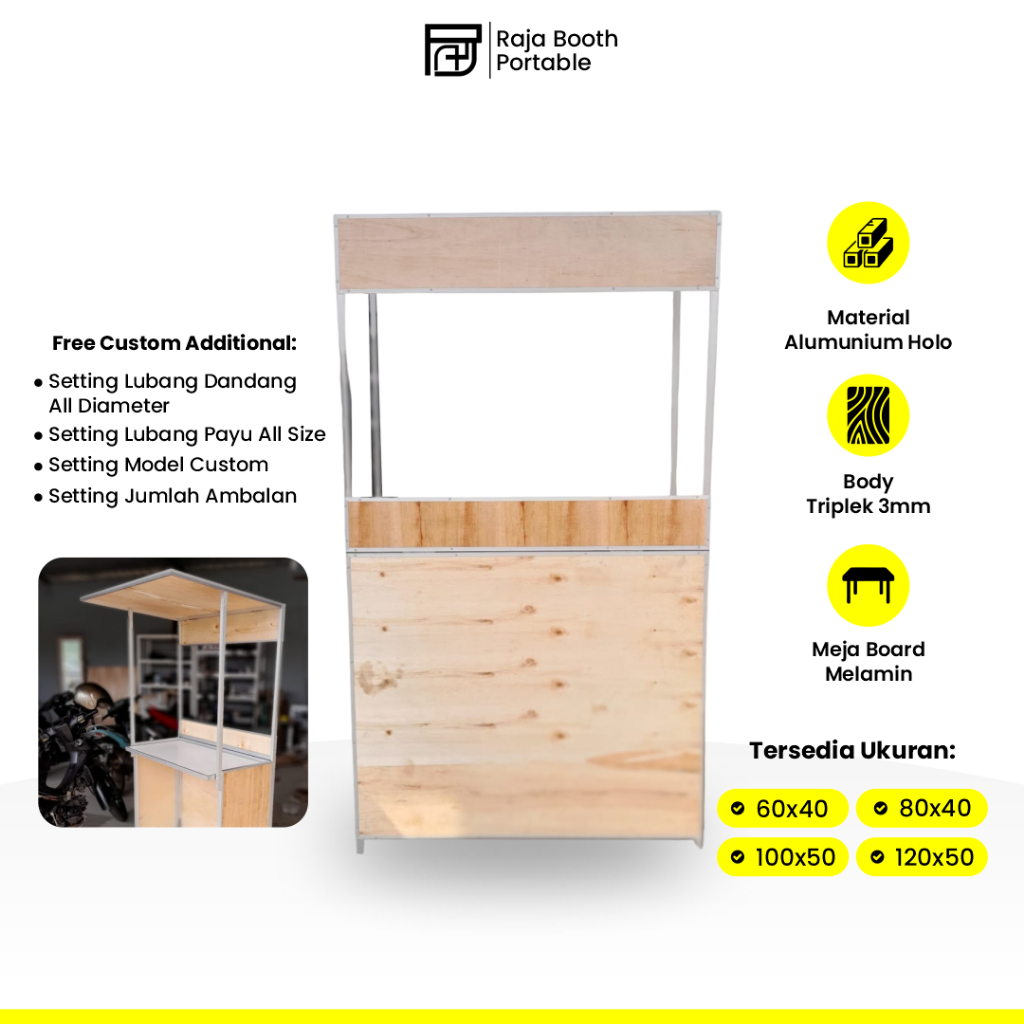 Jual Booth Portable Meja Lipat Jualan Gerobak Model Knockdown Atap ...