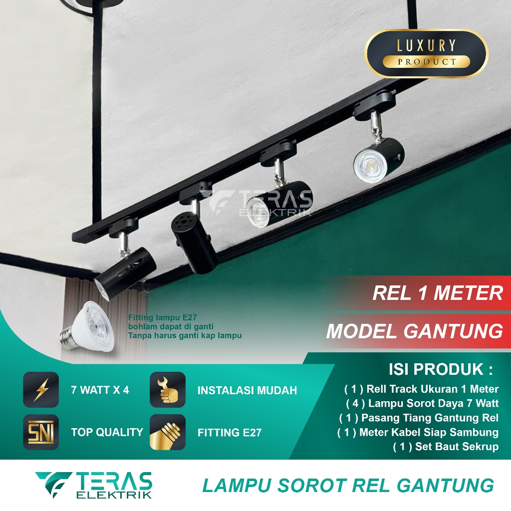 Jual Paket Lampu Sorot Rel Set Isi Spotlight Track Light Rell Shopee Indonesia