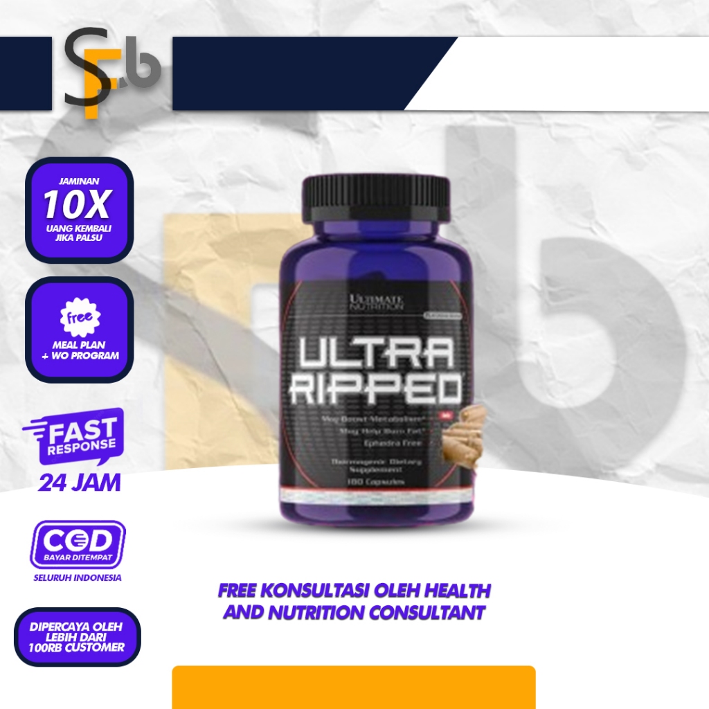 Jual Ultimate Nutrition Ultra Ripped 30 Capsul Fat Burner | Shopee ...