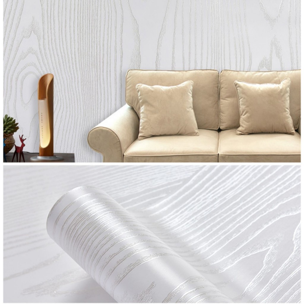 Jual Wallpaper Dinding Polos Putih Serat Kayu 8m S D 9m X 45cm Shopee