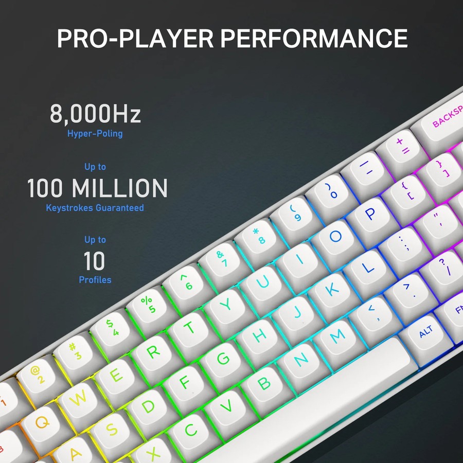 Jual E-YOOSO HZ-68 MECHANICAL KEYBOARD 68 KEY White RGB Axis Switch ...