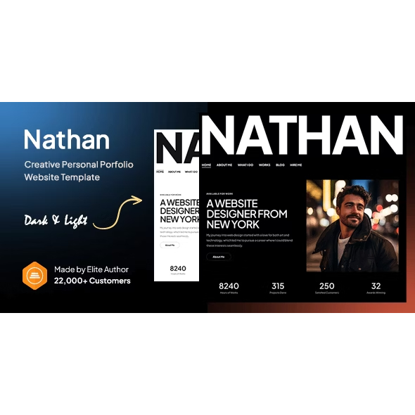 Jual Nathan - Creative Personal Portfolio Website Template | Shopee ...