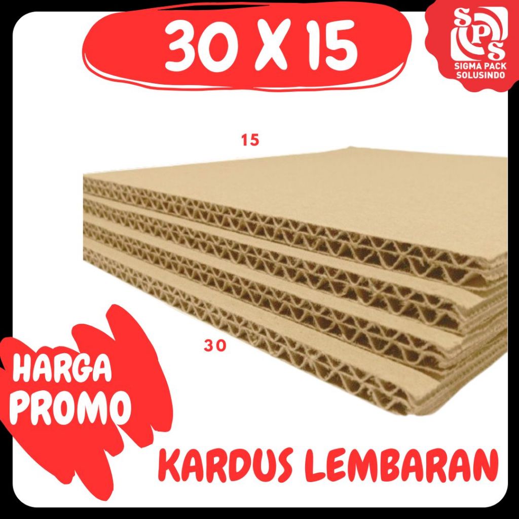 Jual Kardus Lembaran 30x15 / 20x15 Sheet Polos Double Wall Packing ...