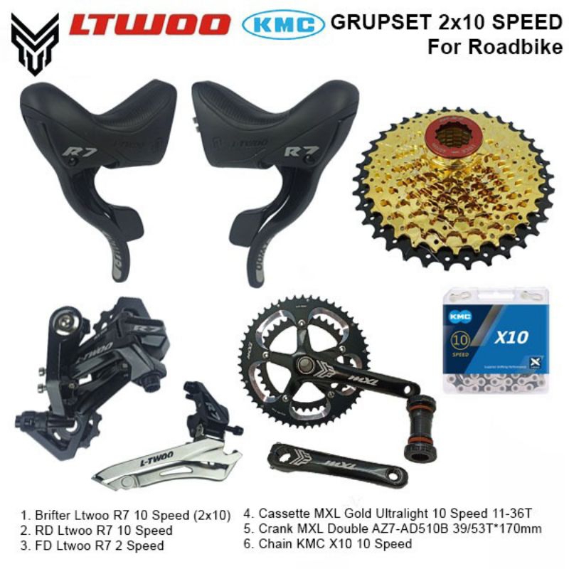 Jual Groupset LTWOO R7 2x10 Speed ROAD MINIVELO GRAVEL New