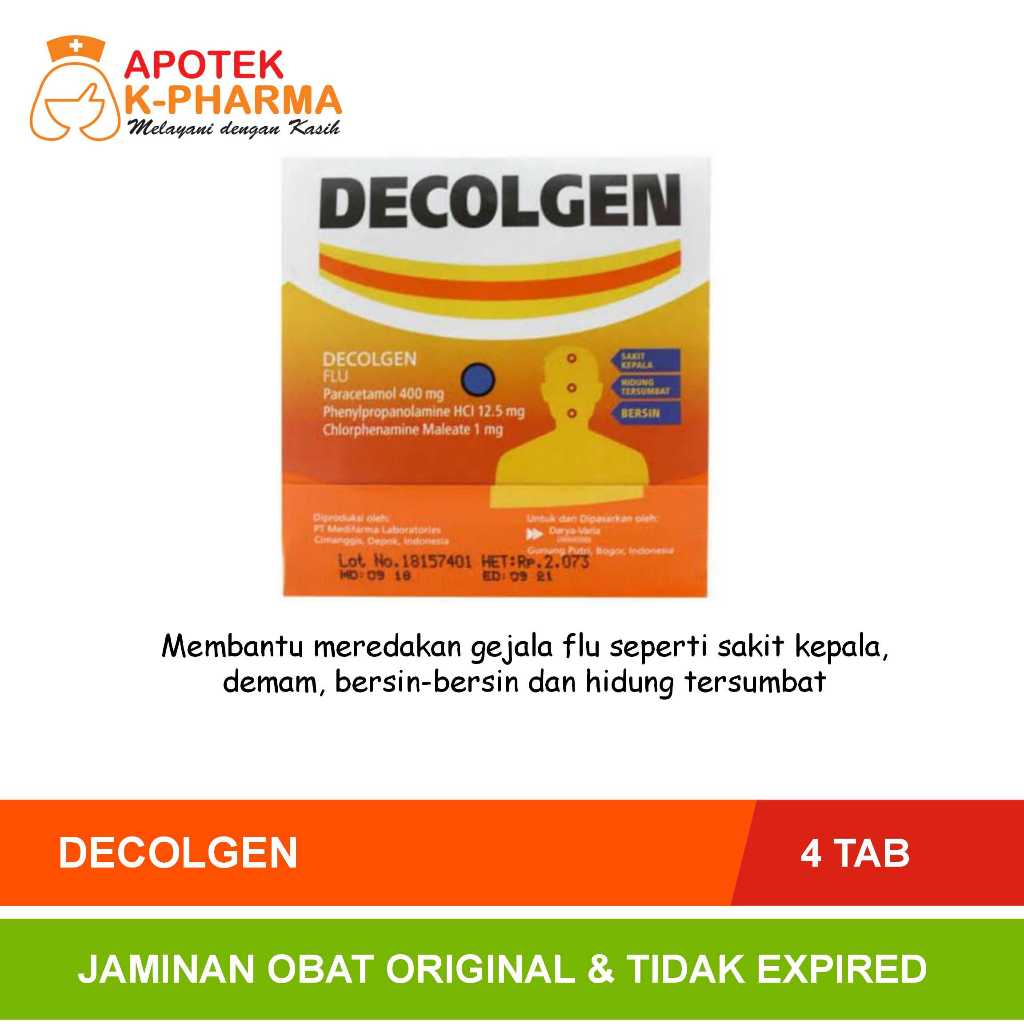 Jual Decolgen Strip Isi 4 Tablet Obat Original | Shopee Indonesia