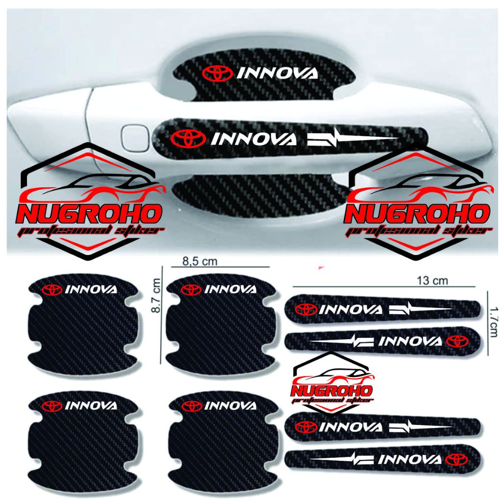 Jual new 8pcs stiker carbon handle mobil toyota innova cutting stiker ...