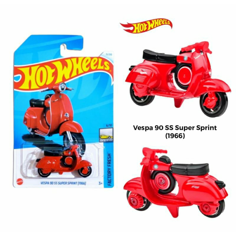 Hot Wheels - Vespa 90 SS Super Sprint [1966] - Factory Fresh 6/10 - HRY52 - Short Card - Motorrad - rot - Mattel 2024-1:64