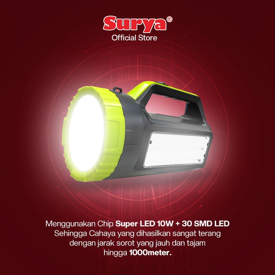 Jual Senter LED SURYA Jumbo 10W 10 WATT SHTL10W Senter Besar SURYA SHT ...