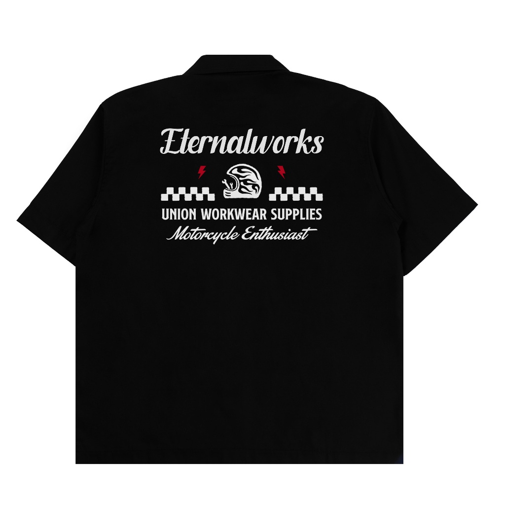Jual ETERNALWORKS - Workshirt Stone Motorcycle Black | Shopee Indonesia