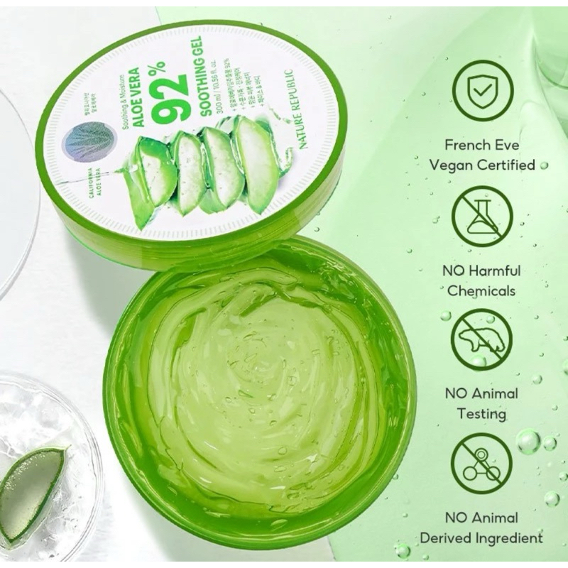 Jual (COD) NATURE REPUBLIC SOOTHING GEL ALOEVERA ORIGINAL ADA HOLOGRAM ...