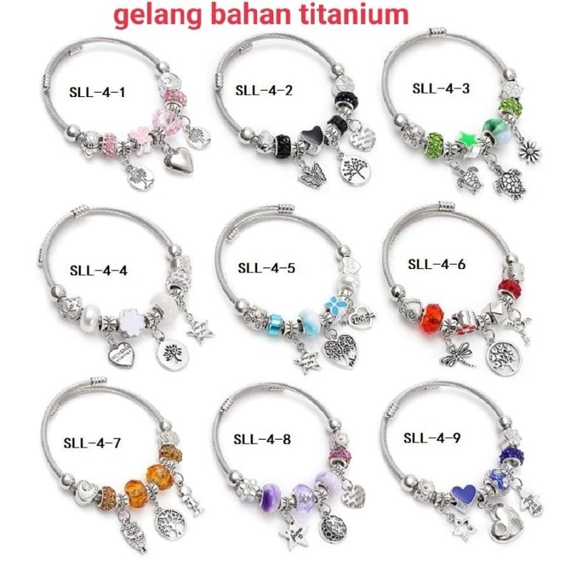 Jual GELANG PANDORA liontin Gelang Pandora TITANIUM Anti Karat | Shopee ...