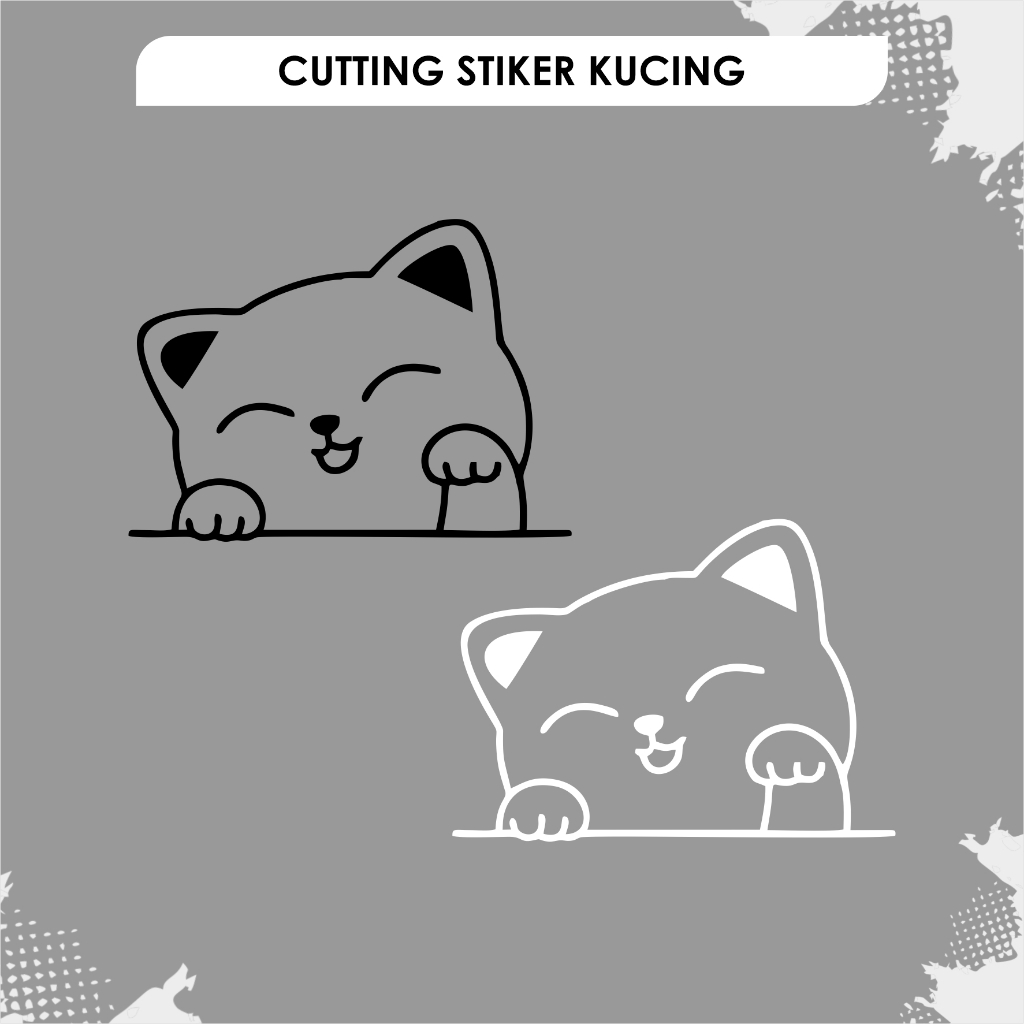 Jual stiker cutting motor / helm gambar kucing lucu | Shopee Indonesia