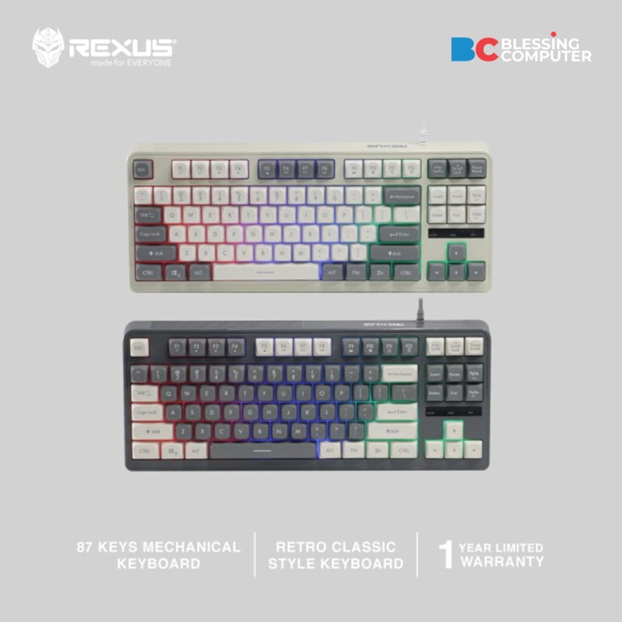 Jual Keyboard Gaming REXUS TKL RX-K87M / Rexus RX K87M - DARK GREY ...