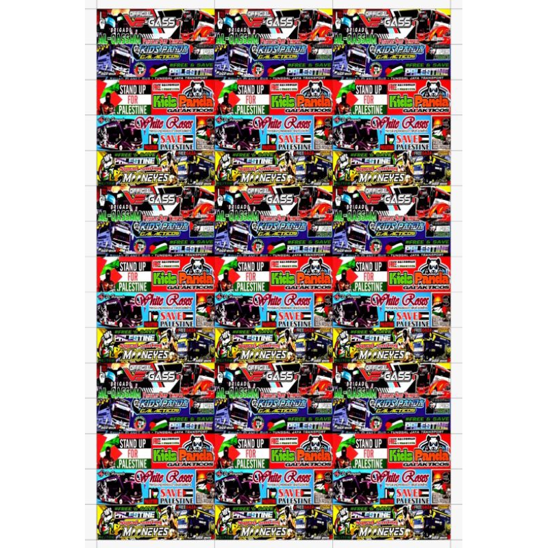 Jual STICKER BUS BASURI 72PCS UKURAN BESAR (MURAH) | Shopee Indonesia