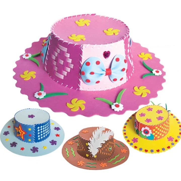 [BS] DIY TOPI EVA ANAK, MAINAN EDUKASI HANDMADE DIY HAT CRAFT GOODIE BAG