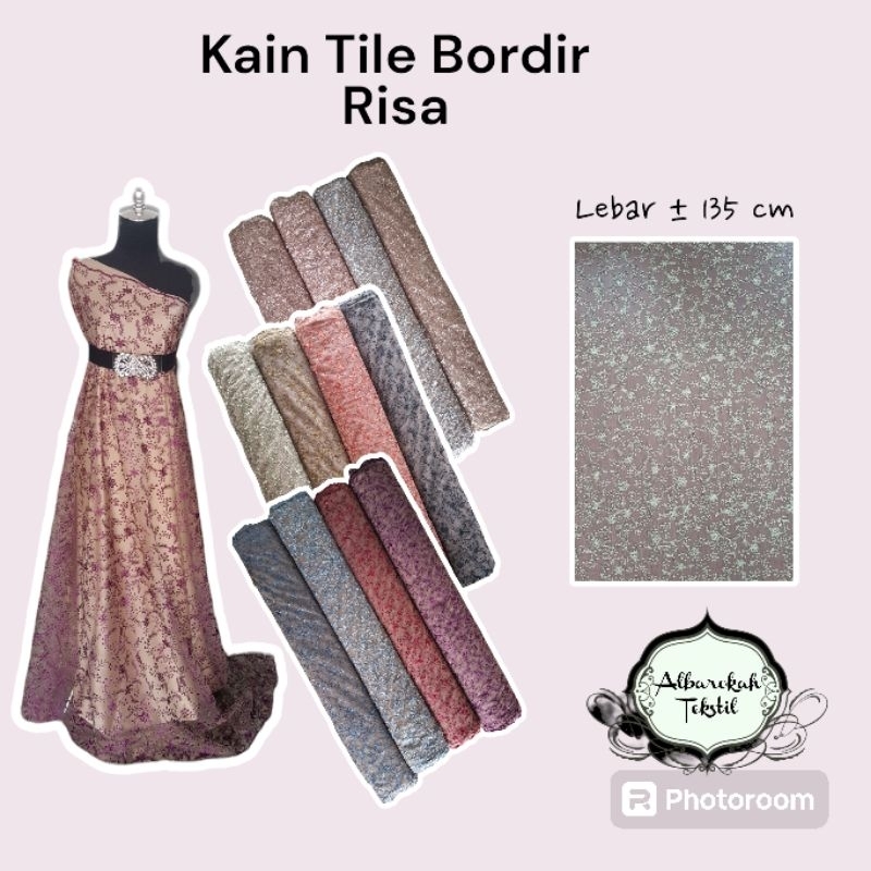 Jual Bahan Kain Tile Bordir Kebaya Risa Kain Tille Tulle Tule Halus